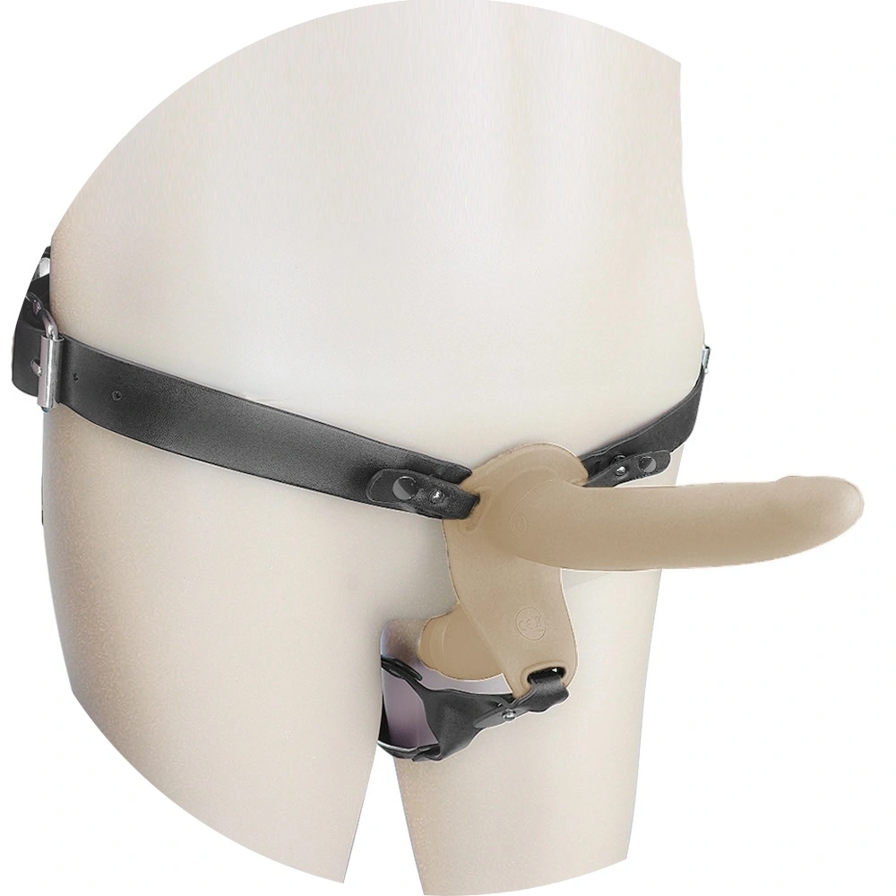 Jucarii Sexuale, Strap-on pentru Femei, Remote Control, 10 Moduri Vibratii, Silicon, USB, Natural, Passion Labs, Erotic24.ro