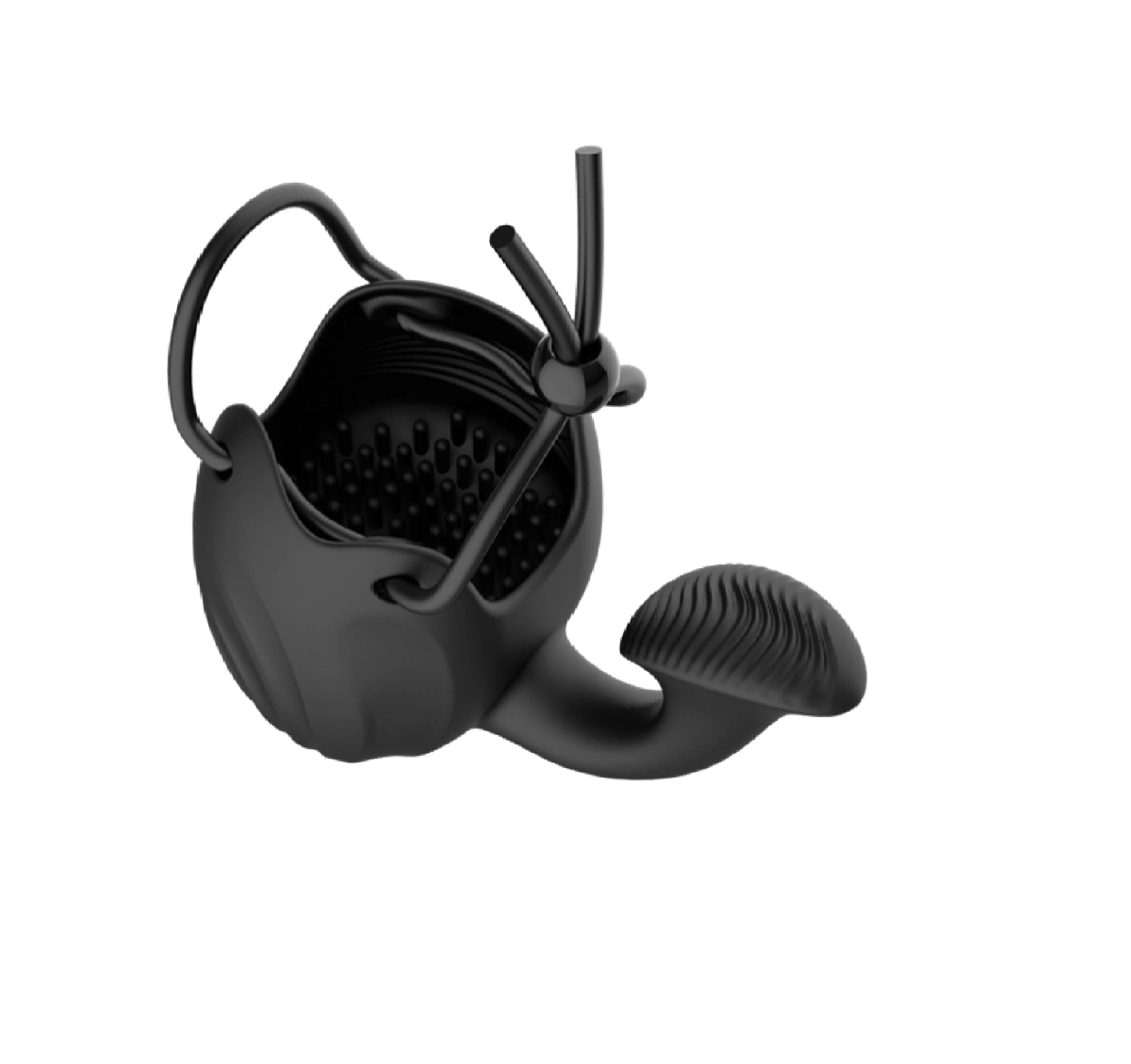 Jucarii Sexuale, Stimulator Barbati Male Cage, 10 Moduri Vibratii, Silicon, USB Magnetic, Negru, Passion Labs, Erotic24.ro