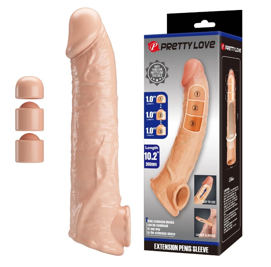 Jucarii Sexuale - Prelungitor Penis +7.5 cm cu 3 Accesorii Detasabile, TPE, Natural, Erotic24.ro