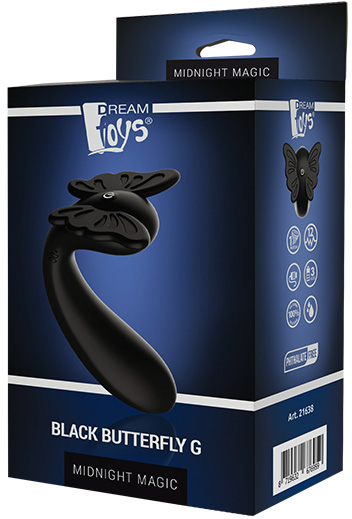 Vibrator Black Butterfly G Midnight Magic, 12 Moduri Vibratii, Silicon, USB, Negru