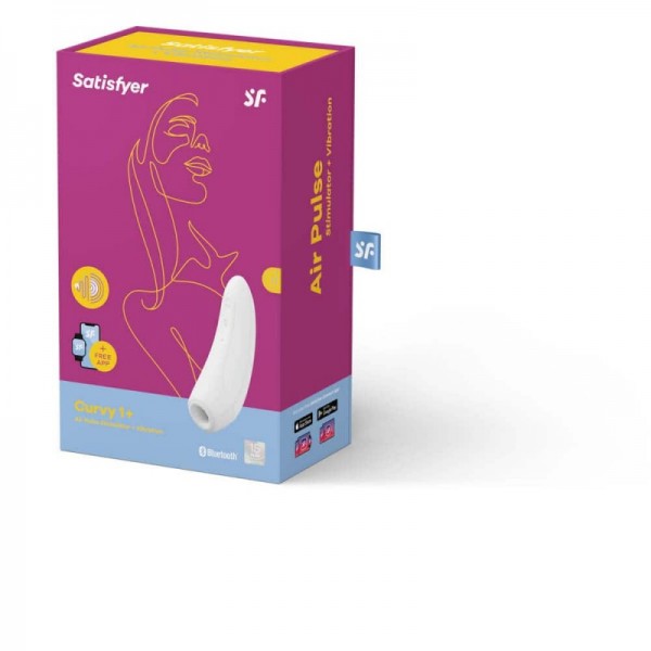 Stimulator Clitoris Curvy 1+ Air Pulse&Vibration Alb Satisfyer Free App