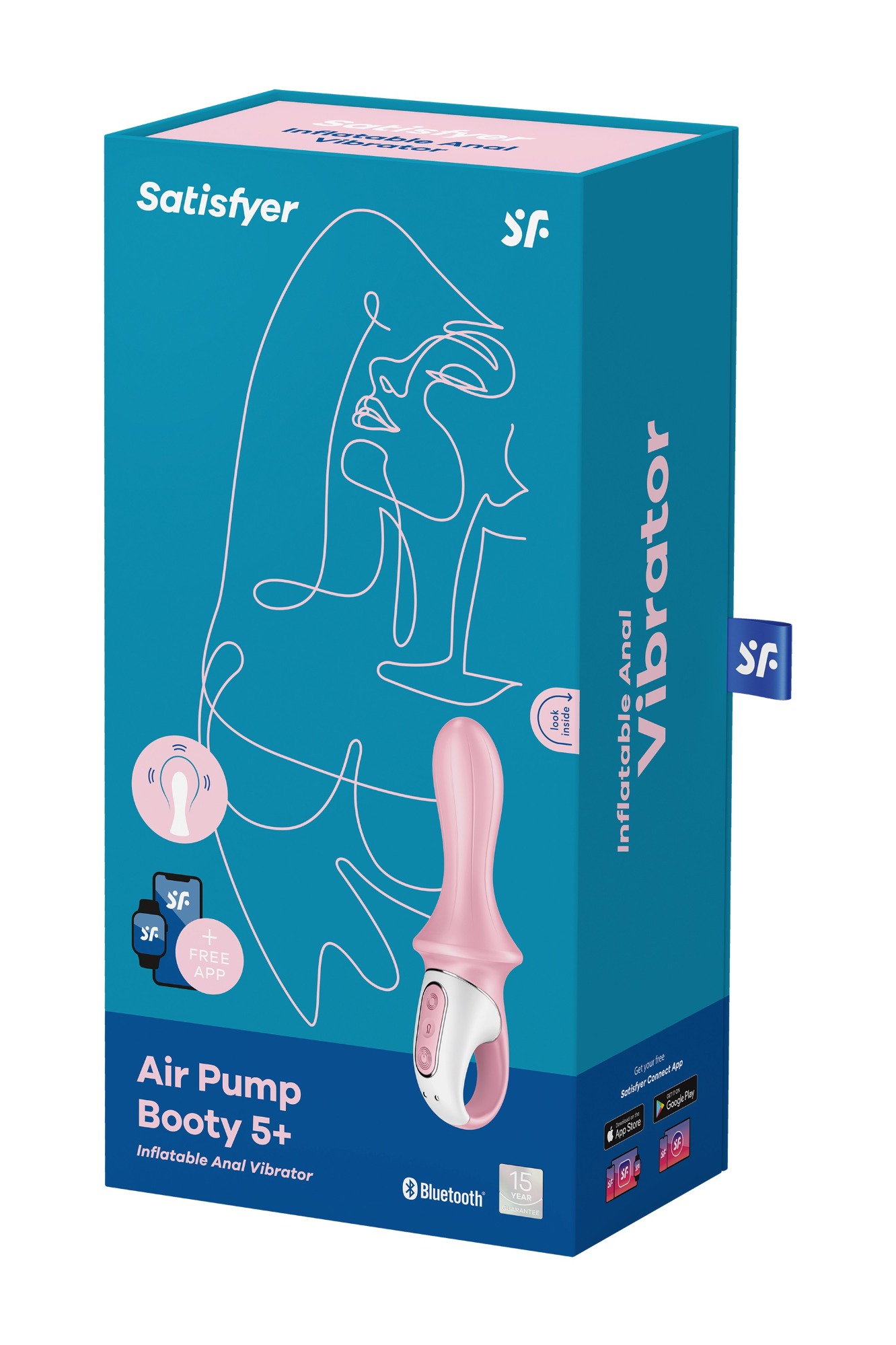 Vibrator Air Pump Booty 5+ Inflatable Anal Free App 17.5 cm