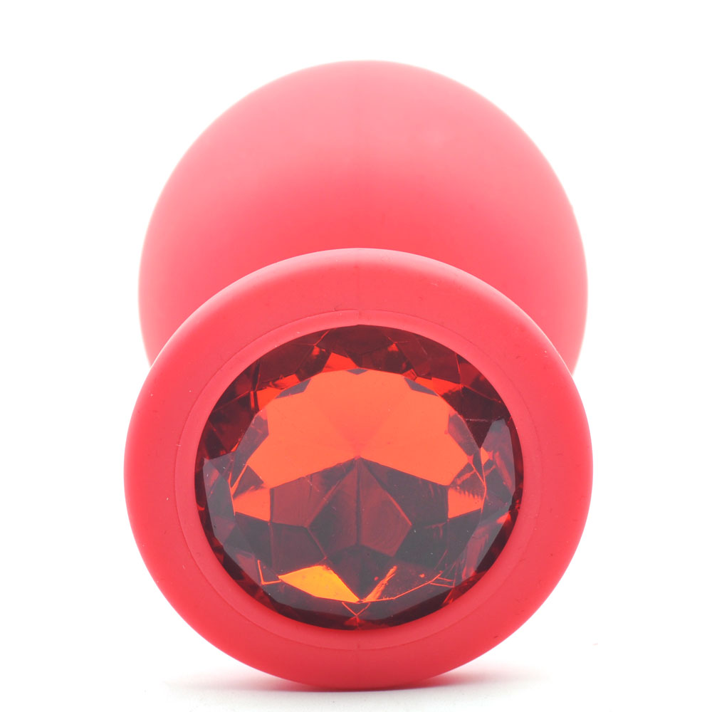 Dop Anal Silicon Diamond Buttplug Large Rosu Mokko Toys