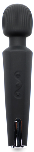 Vibrator Wand Silicon 20 moduri vibratii USB Negru 20 cm Mokko Toys