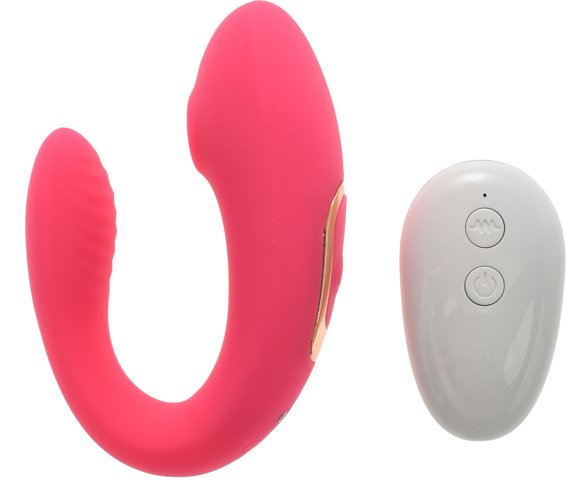 Vibrator Cuplu&Dublu Stimulator Cali Remote Control Sucking&Vibrating Silicon Roz Guilty Toys