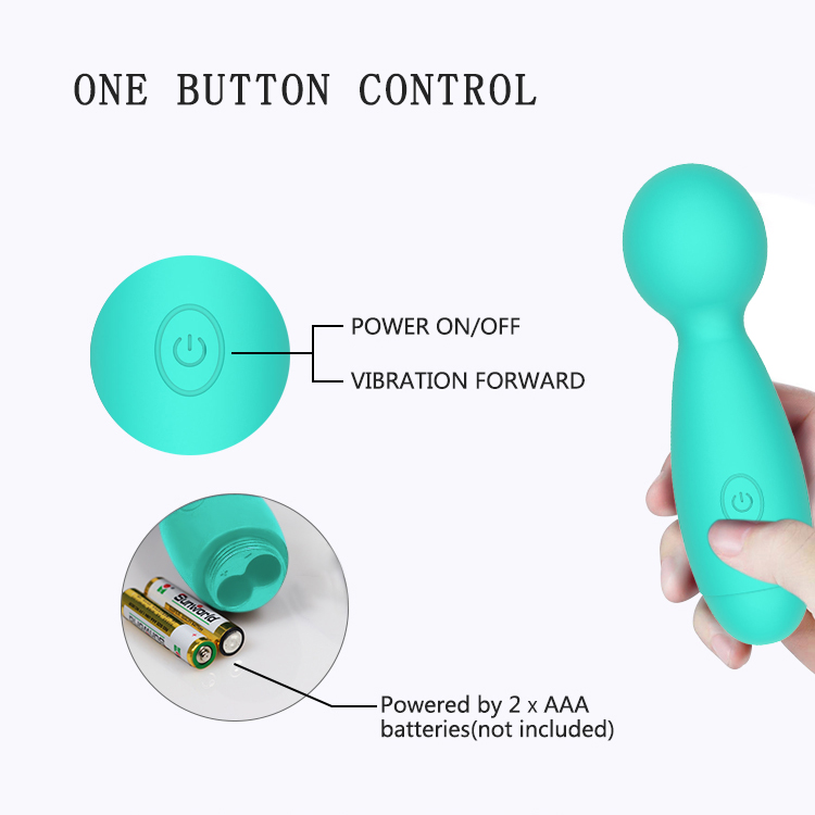 Vibrator Mini Wand Freya 10 Moduri Vibratii Silicon Verde Mokko Toys