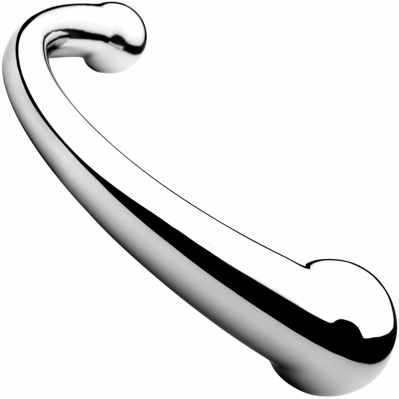 Dildo Metalic Curved Double Ended Argint