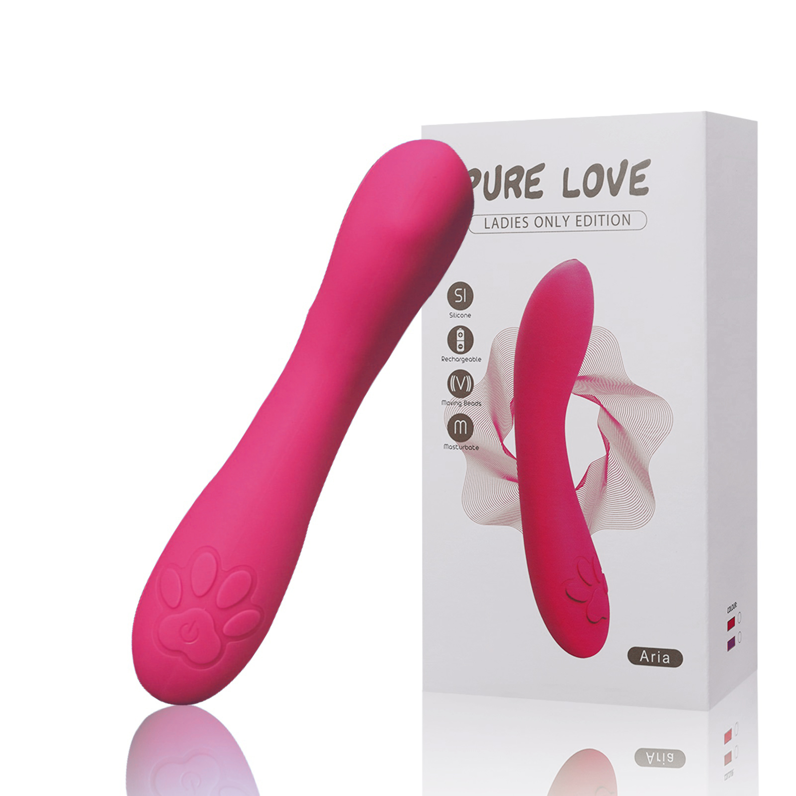 Vibrator Aria Pure Love, Moving Bead, 10 Moduri, Silicon, USB, Roz, 16 cm