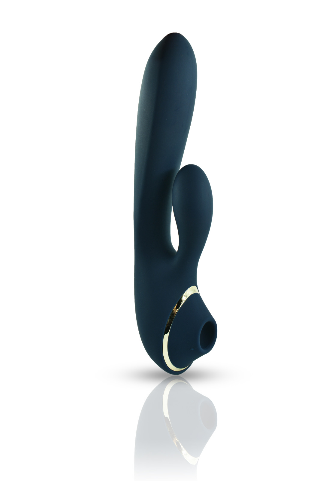 Vibrator Mystic Love, 10 Moduri Vibratii, 3 Moduri Suctiune, Silicon, USB, Albastu Inchis, 20 cm, Passion Labs