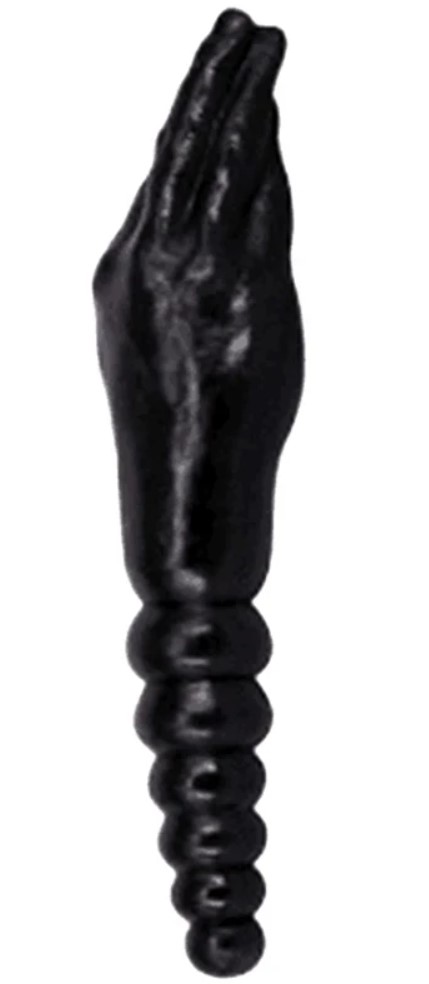 Dildo Dublu Fisting, PVC, Negru, 34 cm, 