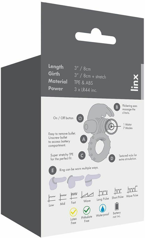 Inel stimulator 7 Moduri Vibratii Hopping Hare mov - 2 | YEO