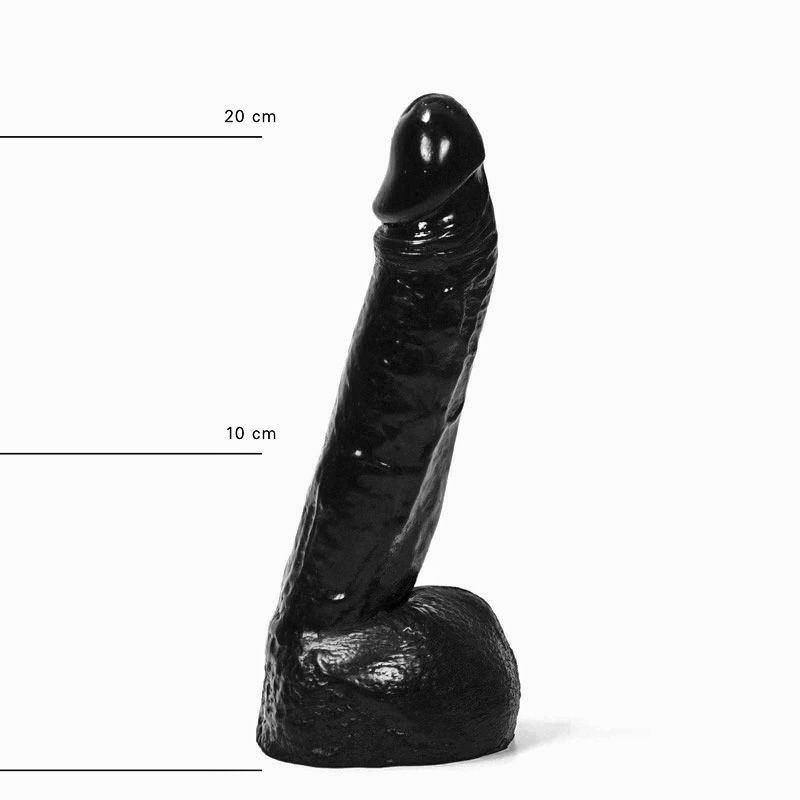 Dildo Realist All Black PVC Negru 21 cm in SexShop KUR Romania