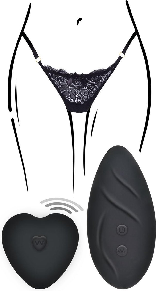 Set Angel Bikini-Vibrator-Telecomanda Wireless 12 Moduri Vibratii Silicon USB Negru