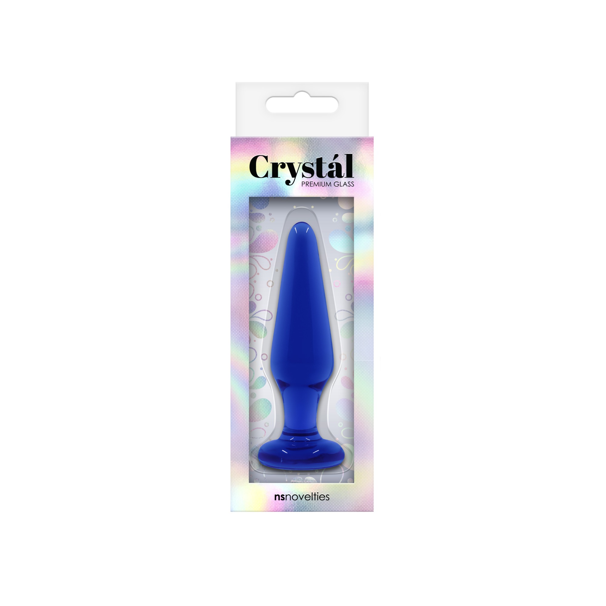 Dop Anal Crystal, Sticla, Albastru, 9.5 cm
