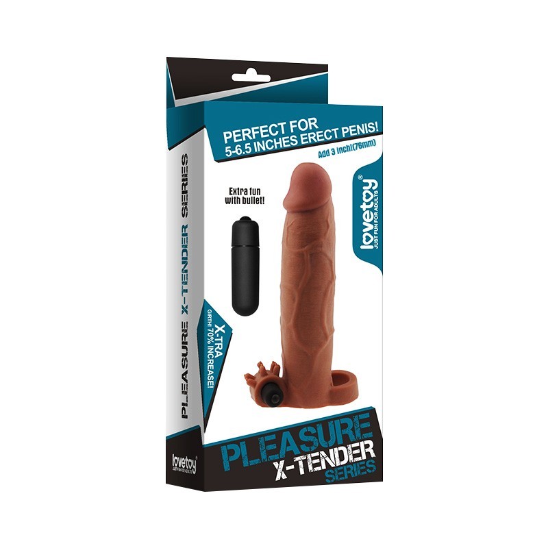 Prelungitor Penis Pleasure X-Tender Vibrating Penis Sleeve #3