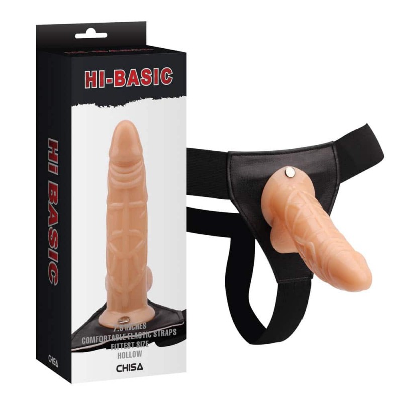 Strap On Hollow Cock Natural 18 cm in SexShop KUR Romania