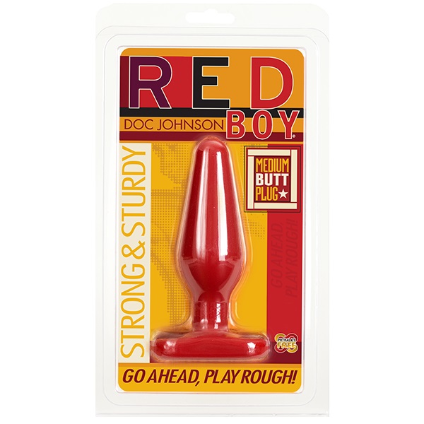 Dop Anal Red Boy, PVC, Rosu, 14 cm