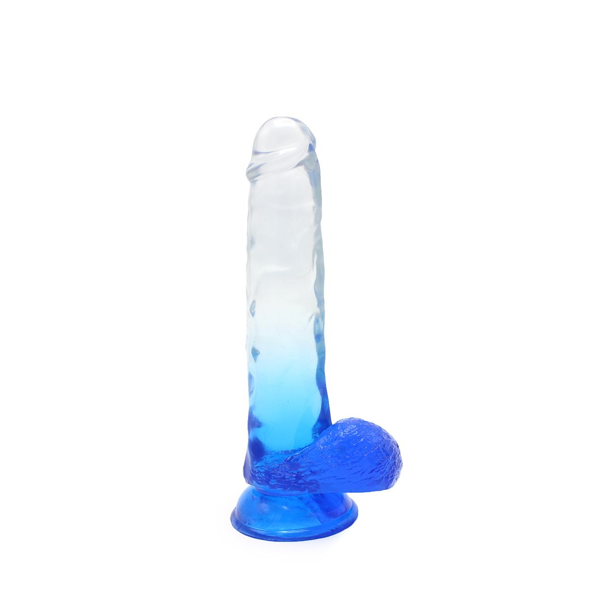 Dildo realist cu ventuza cox color clear/blue 22.5 cm