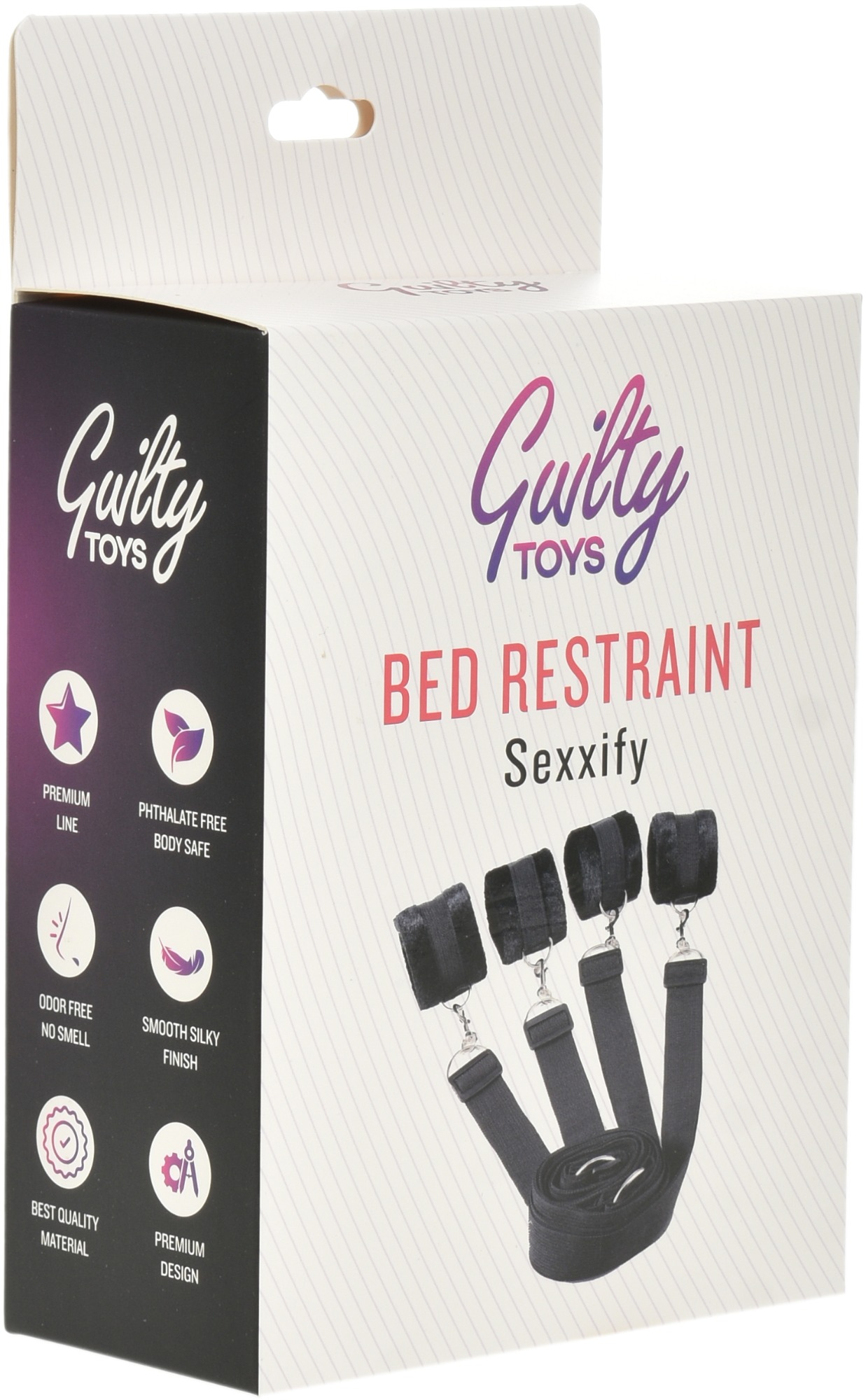 Set Bed Restraint Maini si Picioare pentru Pat Negru Guilty Toys