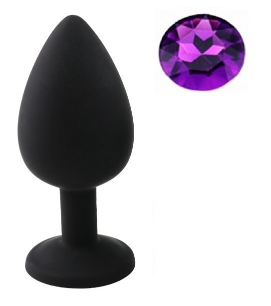 Dop Anal Silicone Buttplug Large Silicon Negru/Mov Guilty Toys
