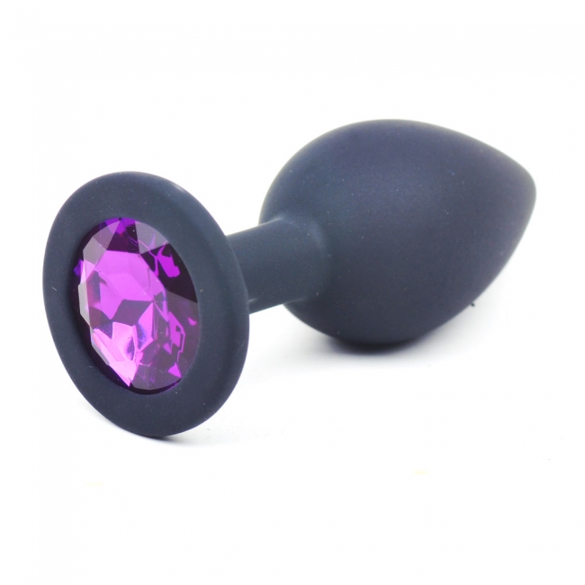 Dop Anal Silicone Buttplug Medium Negru/Mov Guilty Toys