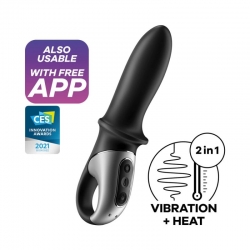 Vibrator Anal Hot Passion Satisfyer Free App Silicon Negru 18 cm