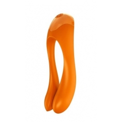 Vibrator Finger Candy Cane Silicon Portocaliu 11 cm