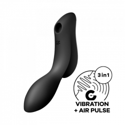 Stimulator 3 in 1 Curvy Trinity 2 Air Pulse&Vibration Silicon USB Black