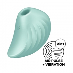 Stimulator Clitoris Pearl Diver Air Pulse+Vibration USB Silicon Verde