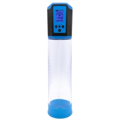 Pompa de Penis Electrica Ecran LCD 8 Intensitati Suctiune Reincarcare USB Albastru