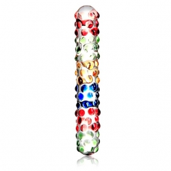 Dildo Colourful din Sticla, 17.5 cm, Guilty Toys