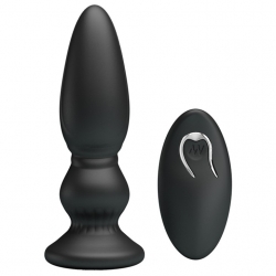 Vibrator Anal Deeplo Remote Control, 12 Moduri Vibratii Puternice, Silicon Erospace, USB, Negru, 12.5 cm