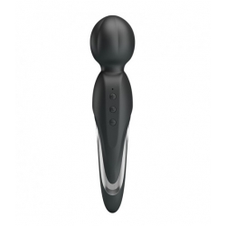 Vibrator Masaj Walter, 7 Moduri Vibratii & 5 Intensitati, Silicon, USB, Negru, 21.6 cm