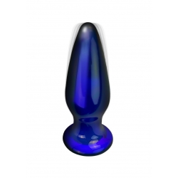 Dop Anal The Shining Buttocks, 5 Moduri Vibratii, 5 Intensitati, Sticla, 11 cm,  Albastru