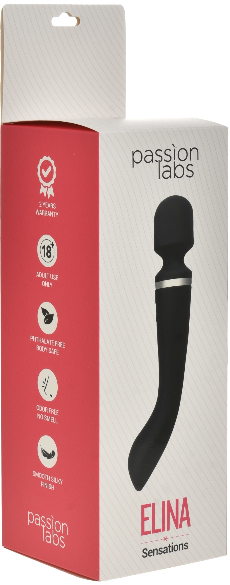 Vibrator Masaj Elina 2 Capete Vibratoare 20 Moduri Vibratii Negru Silicon USB Passion Labs