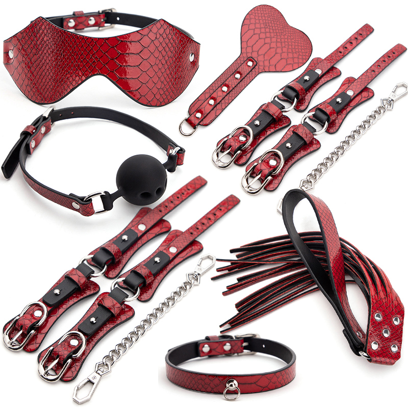 Set BDSM Snake Effect 7 Pieces Red Passion Labs