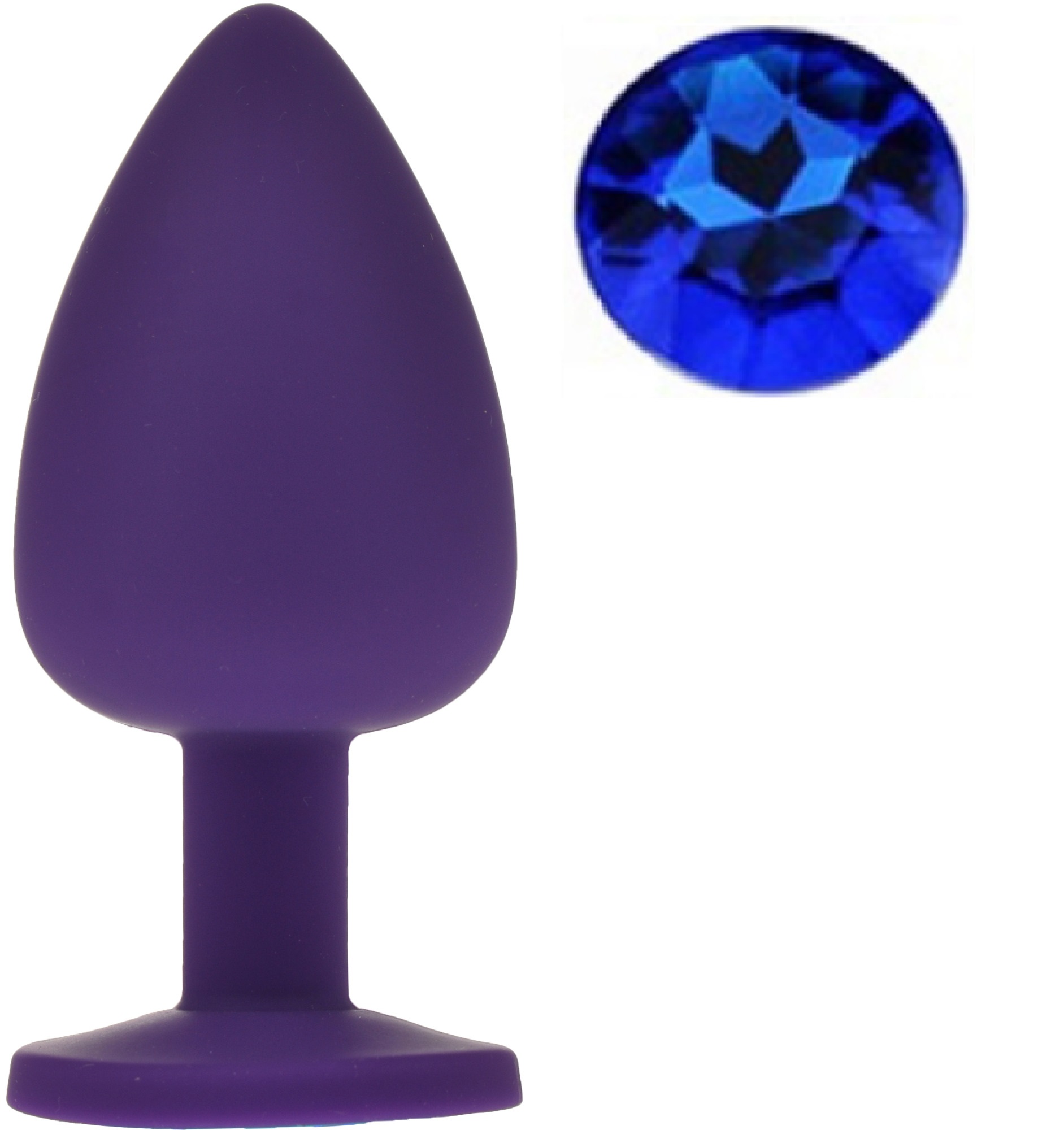 Dop Anal Silicone Buttplug Large Mov/Alb in SexShop KUR Romania