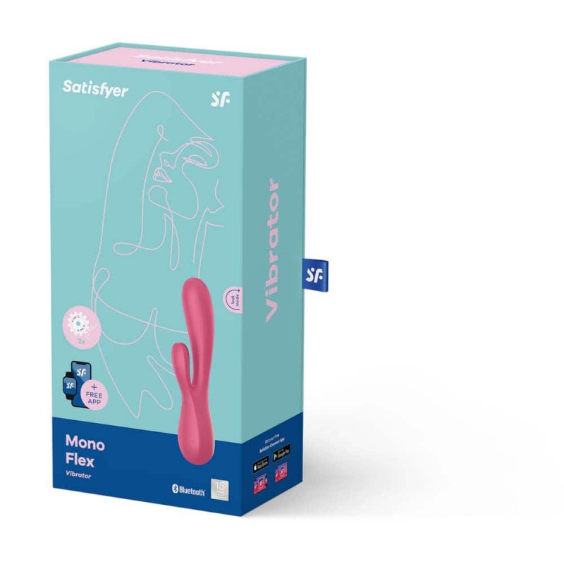 Vibrator Rabbit Mono Flex 20 cm Rosu Satisfyer Free App