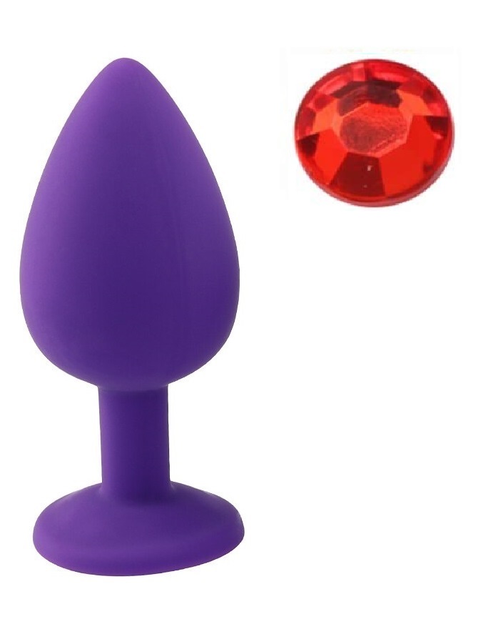 Dop Anal Silicone Buttplug Medium Mov/Rosu Guilty Toys
