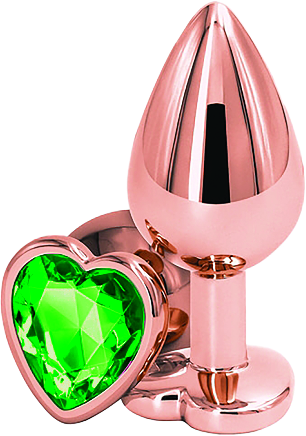 Dop Anal Brilliant Anal Plug Small, Rose Gold, Piatra Verde, Passion Labs