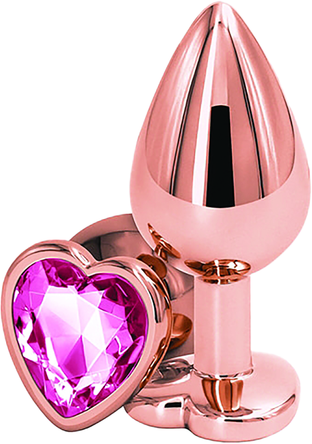 Dop Anal Brilliant Anal Plug Small, Rose Gold, Piatra Roz Inchis, Passion Labs