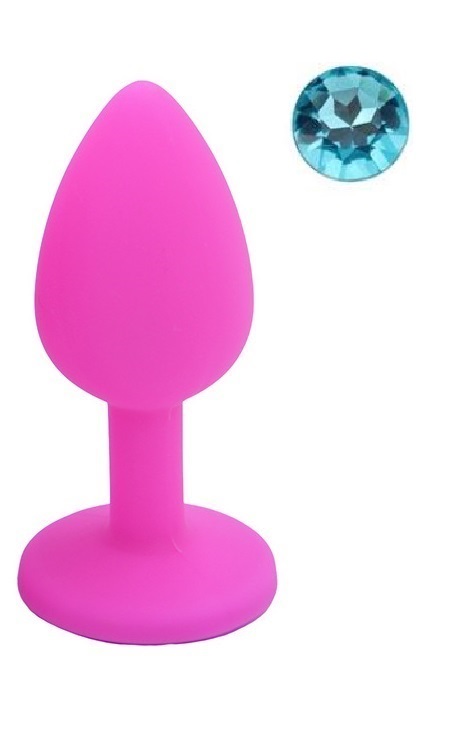 Dop Anal Silicone Buttplug Small Roz/Albastru Deschis Guilty Toys