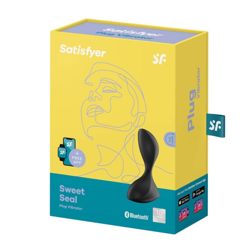 Dop Anal Sweet Seal Satisfyer Free App Silicon Negru 11 cm