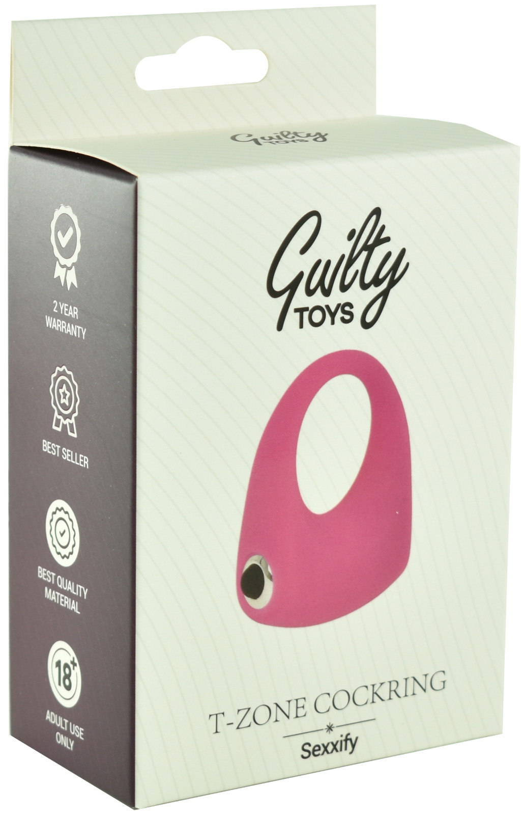 Inel Penis T-zone cu Vibratii din Silicon Negru Guilty Toys
