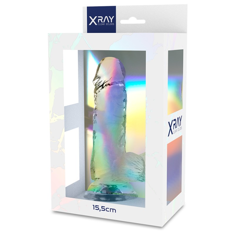 Dildo Realist Xray cu Ventuza Transparent 15.5 cm