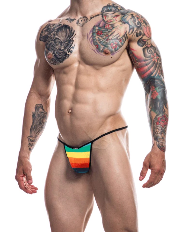 Lenjerie Sexy Barbati - Bikini Cut4Men Rainbow, Mix Culori, L, Erotic24.ro