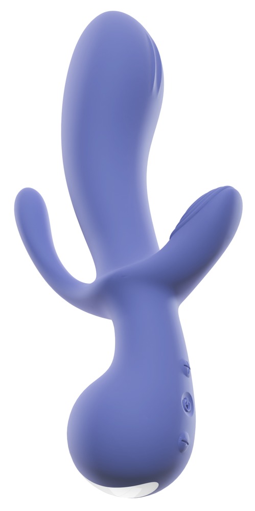 Vibratoare Duble - Vibrator 01, 10 Moduri Vibratii, Silicon, USB, Mov, 22 cm, Erotic24.ro