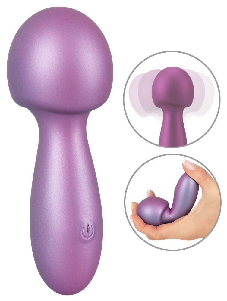 Vibratoare Clitoris - Mini Wand Sweet Smile Metallic, 10 Moduri Vibratii, Silicon, USB, 11.6 cm, Erotic24.ro
