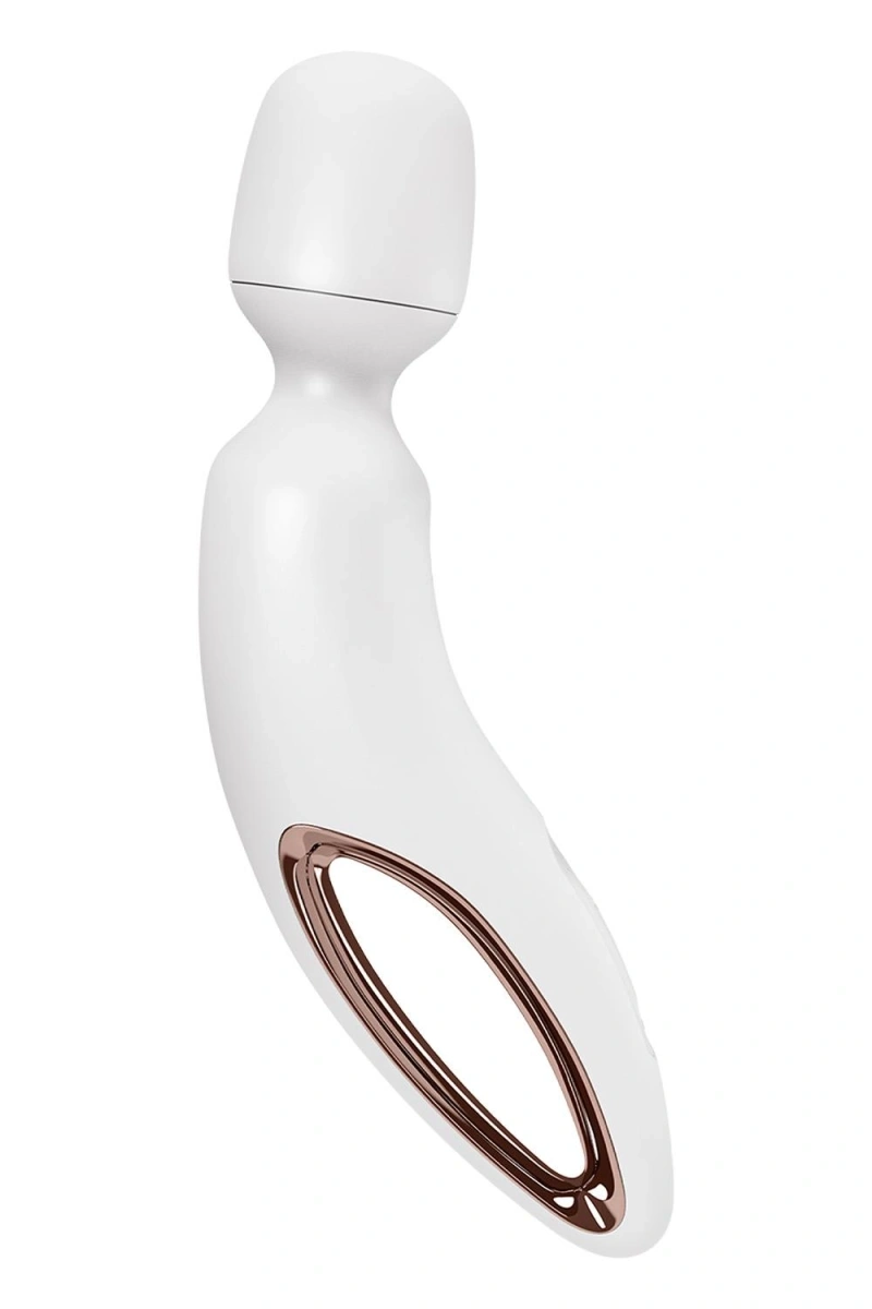 Vibratoare Clitoris - Vibrator Masaj Wand-erland, 50 Programe Vibratii, Silicon, USB, Alb, 34 cm, Erotic24.ro
