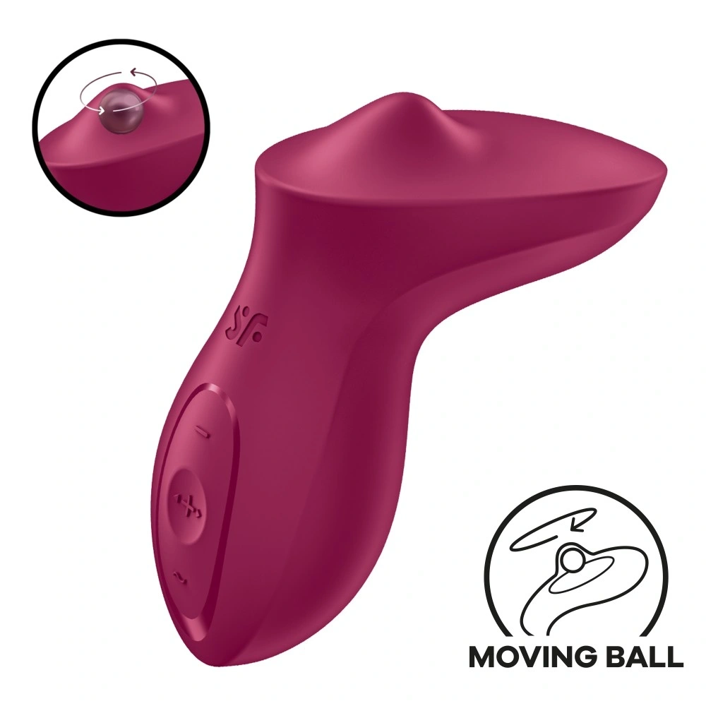 Vibratoare Clitoris - Stimulator Exciterrr, 10 Moduri Vibratii, 13 Moduri de Miscare Bila, Silicon, USB, Burgundy, Erotic24.ro